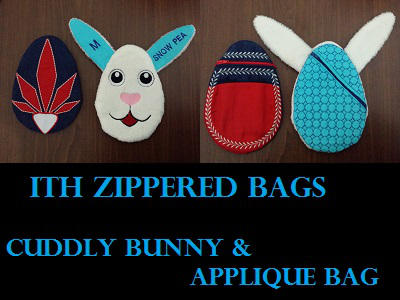 In The Hoop Zippered Bunny and Applique Bags