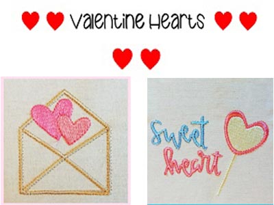 Valentine Hearts 2 Embroidery Machine Design