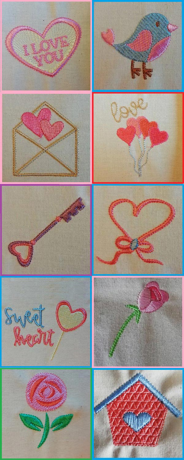 Valentine Hearts 2 Embroidery Machine Design Details