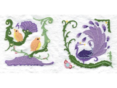 Jacobean Tropical Birds 2 Embroidery Machine Design