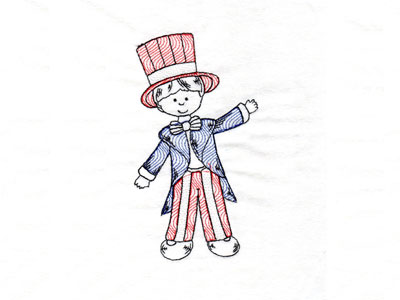 4th of July Country Boys Embroidery Machine Design