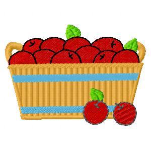 Apple Basket Embroidery Machine Design