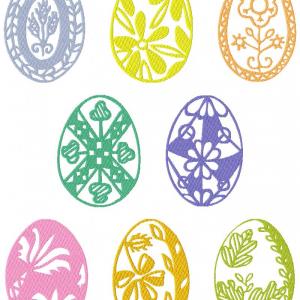 Beautiful Easter Eggs Embroidery Machine Design