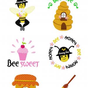 Bee Happy Embroidery Machine Design