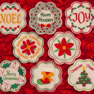 Christmas Coasters- Designs Embroidery Machine Design