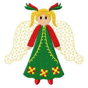 Christmas Folk Art Angels Embroidery Machine Design