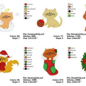 Christmas Kitties Embroidery Machine Design
