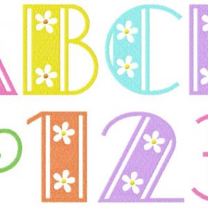 Daisy Days Alphabet Embroidery Machine Design