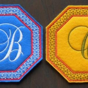Elegant Monogram Coasters_ Designs Embroidery Machine Design