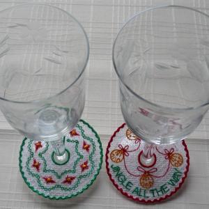 FSL Christmas Wineglass Collars Embroidery Machine Design