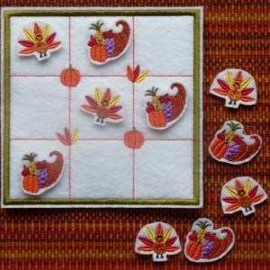 Falltime Tic Tac Toe Embroidery Machine Design