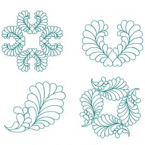 Feathered Quilting_4x4 Embroidery Machine Design
