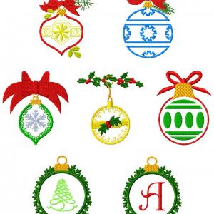 Festive Ornaments Embroidery Machine Design