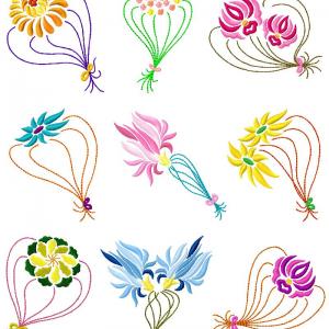 Floating Flowers Embroidery Machine Design