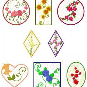 Floral Cameos Embroidery Machine Design
