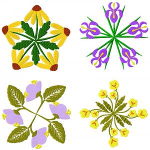 Floral Kaleidoscope_4x4 Embroidery Machine Design