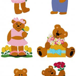 Garden Bears Embroidery Machine Design