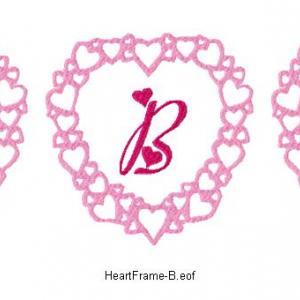 Heart Frame Alphabet Embroidery Machine Design