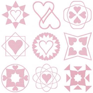 Heart Of My Heart Quilt Blocks Embroidery Machine Design