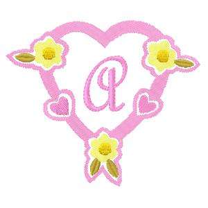 Hearts And Flowers Alpha Embroidery Machine Design