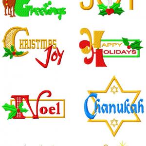 Holiday Greetings Embroidery Machine Design