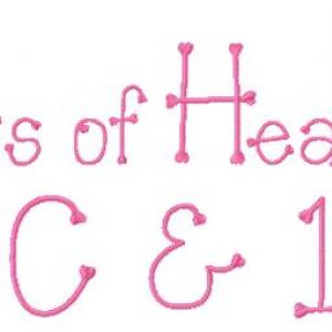 Lots Of Hearts Alphabet Embroidery Machine Design