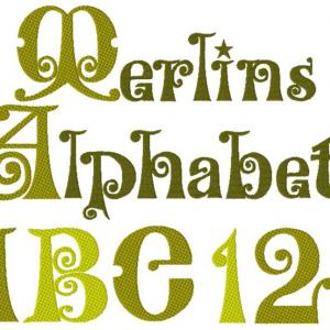 Merlins Alphabet Embroidery Machine Design