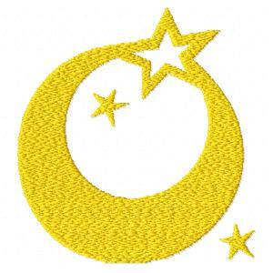 Moon And Stars Font Embroidery Machine Design