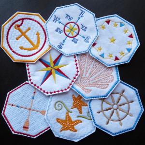 Nautical Coasters_ Designs Embroidery Machine Design