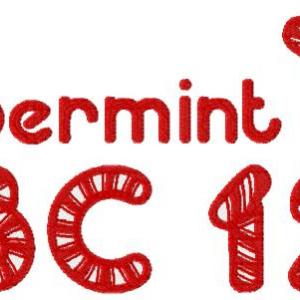 Peppermint Twist Alphabet Embroidery Machine Design
