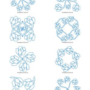 Rose Quilt Blocks Embroidery Machine Design