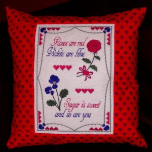 Roses Are Red Sampler Embroidery Machine Design