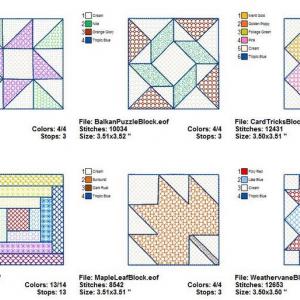 Sampler Quilt Blocks-2 Embroidery Machine Design
