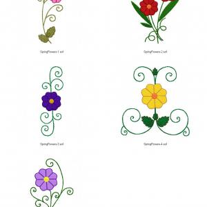 Spring Flowers_15 Embroidery Machine Design