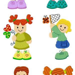 Sweet Little Girls Embroidery Machine Design