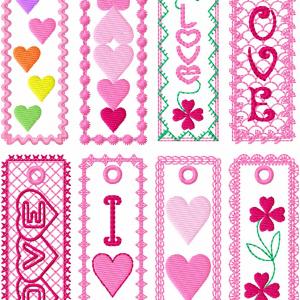 Valentine Bookmarks Embroidery Machine Design