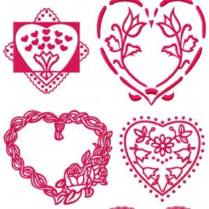Valentine Hearts Embroidery Machine Design