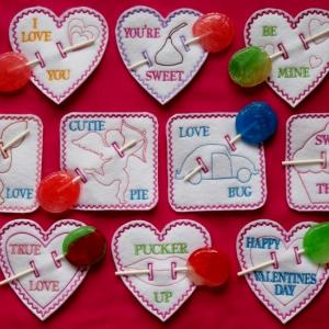 Valentine Lollipop Holders Embroidery Machine Design