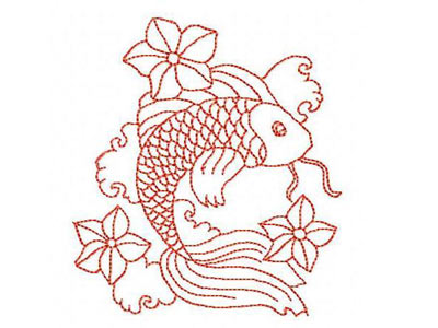 RW Koi Fish Embroidery Machine Design