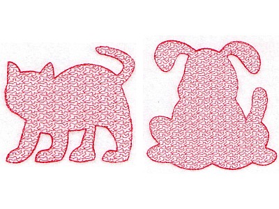 Animal Stippling Embroidery Machine Design
