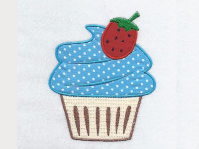 Applique Cupcakes 2 Embroidery Machine Design
