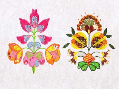 Applique Folkart Flowers