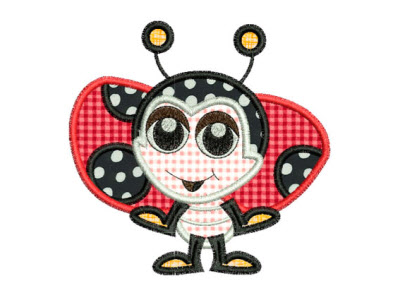 Applique Ladybugs Embroidery Machine Design