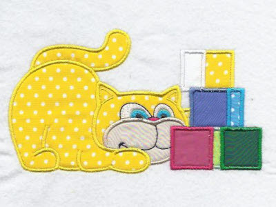 Applique Cats Embroidery Machine Design