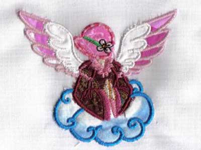 Elegant Appliqued Angel Bonnets Embroidery Machine Design