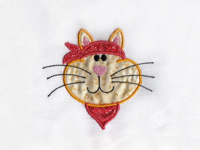 Applique Kitty Kats Embroidery Machine Design