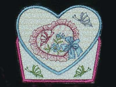 Applique Heart Baskets Embroidery Machine Design