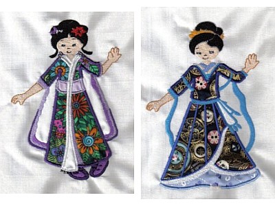 Applique Kimonos Embroidery Machine Design