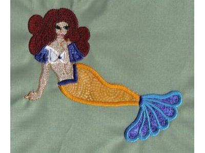 Applique Mermaids Embroidery Machine Design