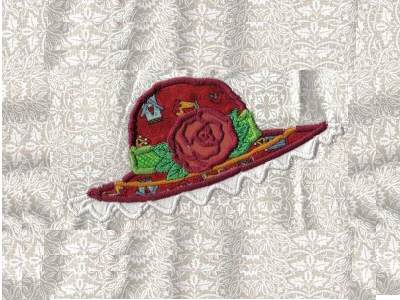 Applique Victorian Hats Embroidery Machine Design